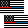 Magnet 2-3" Thin Blue Red Line American Subdued Flag Decal USA Police Fire Magnetic Sticker R view 1