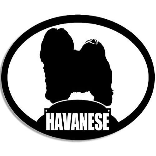 Magnet Oval Havanese Silhouette Magnetic Sticker (Dog Breed)