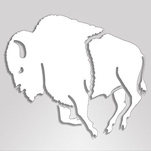 Magnet White Vinyl Buffalo Shaped Magnetic Sticker (Bison Decal)
