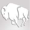 Magnet White Vinyl Buffalo Shaped Magnetic Sticker (Bison Decal) view 1