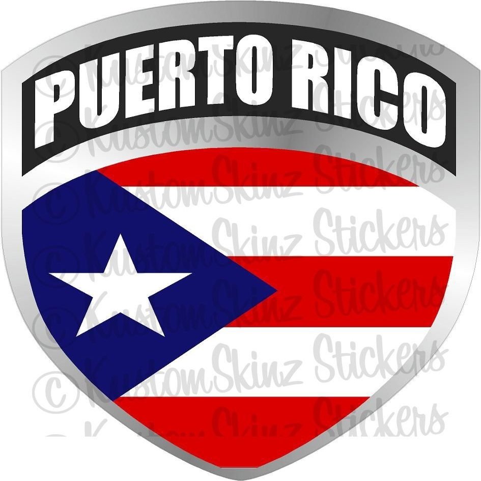 Magnet Puerto Rico Rican PR Flag Shield Decal Badge Car Motorcycle Decal Magnetic Sticker V