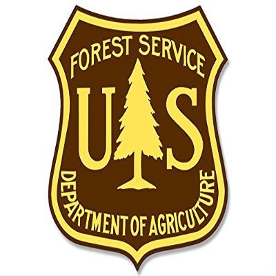 Magnet Brown & Yellow US Forest Service Shield Shaped Magnetic Sticker (Forestry Logo Decal)