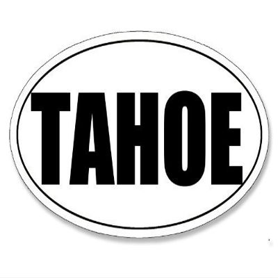 Magnet BW Oval Tahoe Magnetic Sticker (Decal California ski Fish)