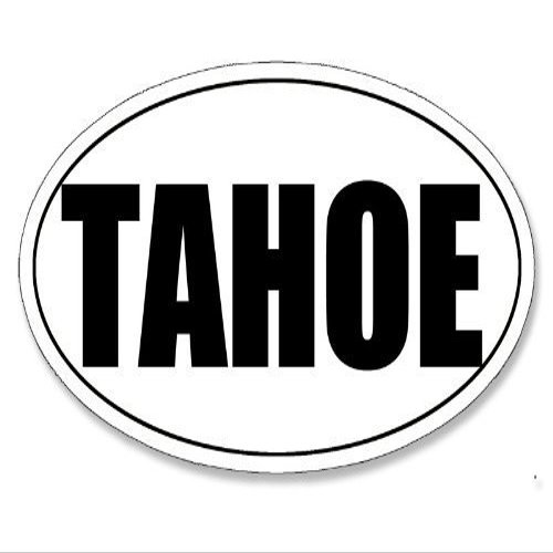 Magnet BW Oval Tahoe Magnetic Sticker (Decal California ski Fish)