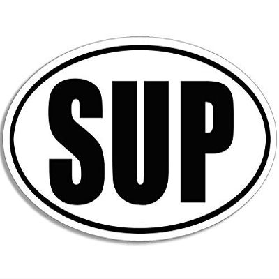 Magnet White Oval SUP Magnetic Sticker (Stand up Boarding Board Decal)