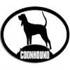 Magnet Oval Coonhound Silhouette Magnetic Sticker (Dog Hunting Breed Coon) view 1