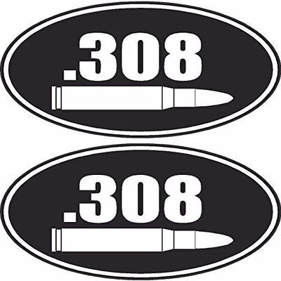 Magnet 2-3" .308 Ammo Can Decal Oval Set Ammunition Box Gun Magnetic Sticker 308