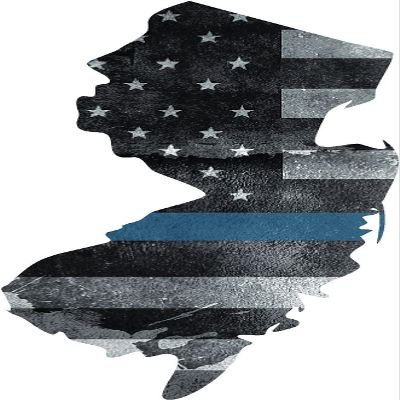 Magnet 5" NJ New Jersey State Thin Blue Line Tattered American Flag Police Magnetic Sticker