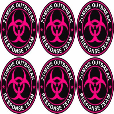 LPF USA Magnet 6-2" x 2" Zombie Response Unit Decal Vinyl Wheel Center Cap Magnetic Sticker Black Pink
