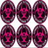 LPF USA Magnet 6-2" x 2" Zombie Response Unit Decal Vinyl Wheel Center Cap Magnetic Sticker Black Pink view 1
