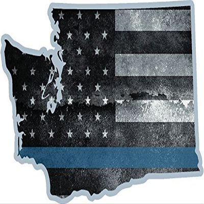 Magnet Washington WA State Thin Blue Line Decal CA Tattered American Flag Magnetic Sticker VAR