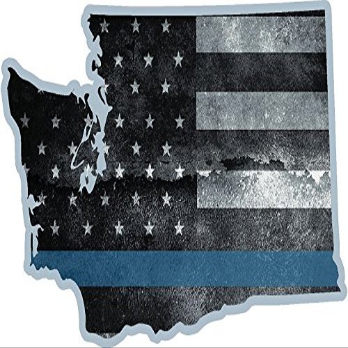 Magnet Washington WA State Thin Blue Line Decal CA Tattered American Flag Magnetic Sticker VAR
