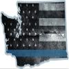 Magnet Washington WA State Thin Blue Line Decal CA Tattered American Flag Magnetic Sticker VAR view 1