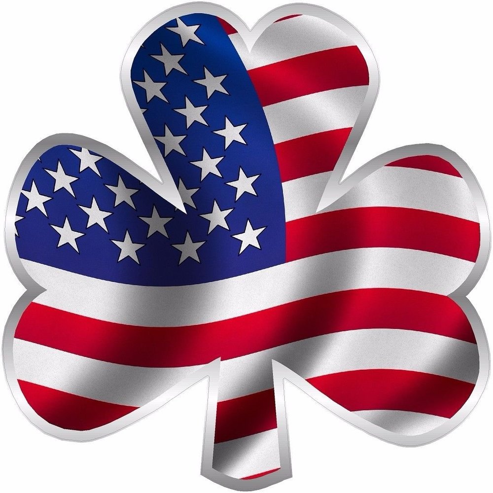 Magnet American Shamrock Decal 3" Flag Lucky Irish USA Clover Vinyl Magnetic Sticker