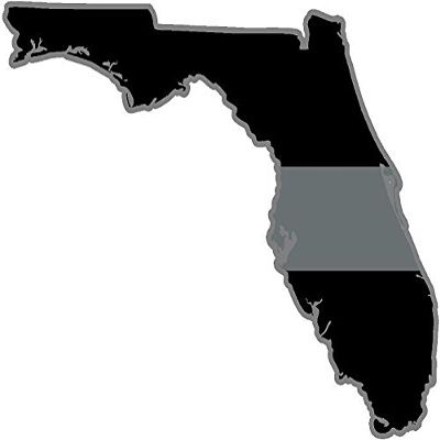 Magnet Florida FL State Thin Silver line Decal Corrections Officer Magnetic Sticker Decal V