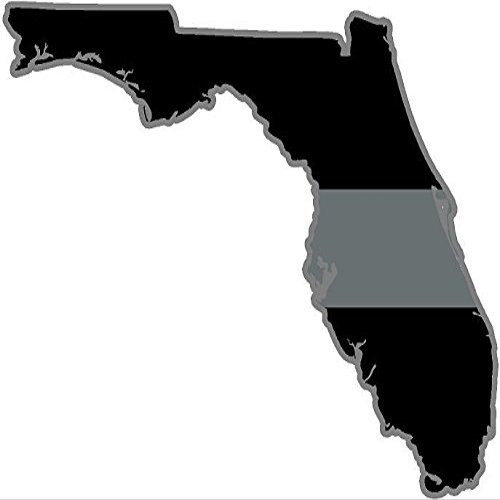 Magnet Florida FL State Thin Silver line Decal Corrections Officer Magnetic Sticker Decal V