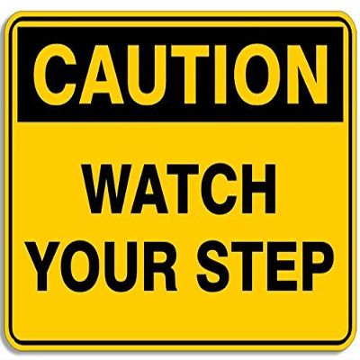 Magnet Medium Caution Watch Your Step Magnetic Sticker (Business Safety Decal)