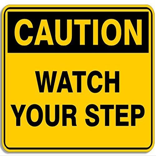 Magnet Medium Caution Watch Your Step Magnetic Sticker (Business Safety Decal)