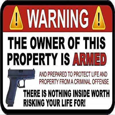 Magnet 1-3" x 6" Owner is Armed Warning 2nd Amendment Guns Firearm Magnetic Sticker Decal