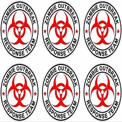 Magnet 6-2" x 2" Zombie Response Unit Decal Vinyl Wheel Center Cap Magnetic Sticker White
