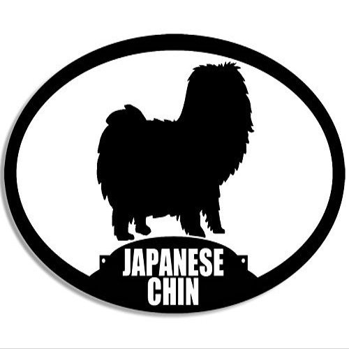 Magnet Oval Japanese Chin Silhouette Magnetic Sticker (Dog Breed)