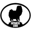 Magnet Oval Japanese Chin Silhouette Magnetic Sticker (Dog Breed) view 1