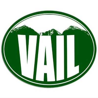 Magnet Oval Vail Colorado Mountain BG Magnetic Sticker (Snow ski Resort)