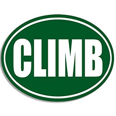 Magnet Green Oval Climb Magnetic Sticker (Rock Climbing Climber)
