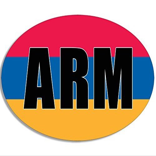 Magnet Oval ARM Armenia Magnetic Sticker (Armenian Flag Decal)