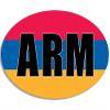 Magnet Oval ARM Armenia Magnetic Sticker (Armenian Flag Decal) view 1