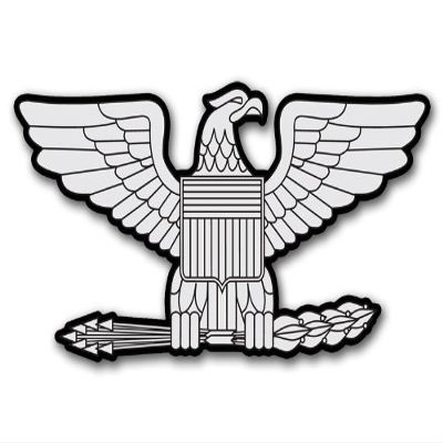 Magnet Rank Colonel Eagle Shaped Magnetic Sticker (Silver Insignia Decal)