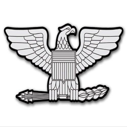 Magnet Rank Colonel Eagle Shaped Magnetic Sticker (Silver Insignia Decal)