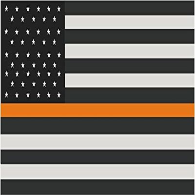 Magnet 1-5" x 3" Thin Orange Line American Subdued Flag Decal USA US SAR Magnetic Sticker R