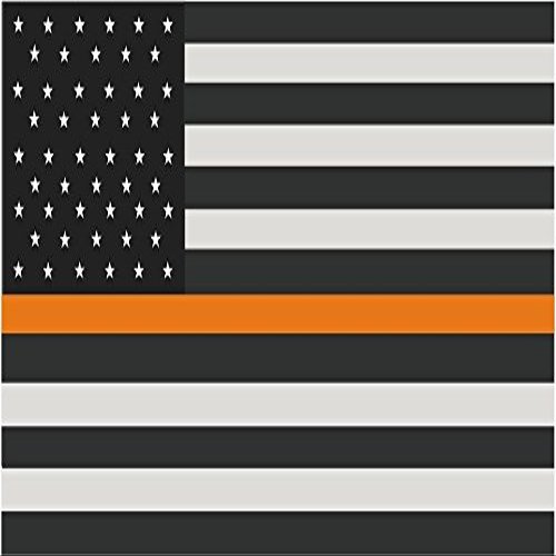 Magnet 1-5" x 3" Thin Orange Line American Subdued Flag Decal USA US SAR Magnetic Sticker R
