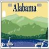 Alabama State Background Metal License Plate view 1