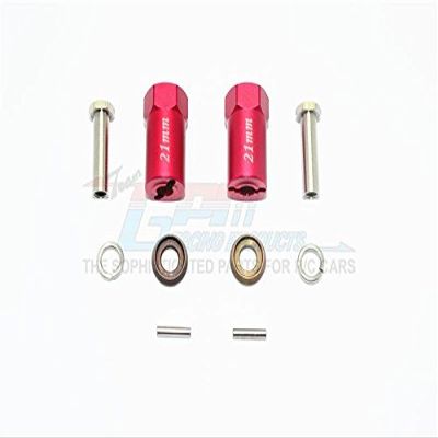 Axial SCX10 & SCX10 II Upgrade Parts Aluminum Hex Adapter 21mm Thick - 1Pr Set Red