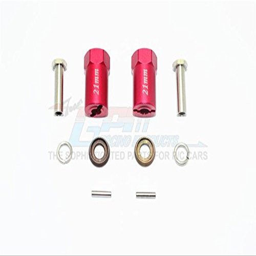 Axial SCX10 & SCX10 II Upgrade Parts Aluminum Hex Adapter 21mm Thick - 1Pr Set Red