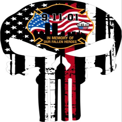 Evan Decals Magnet Thin Red Line Firefighter - Fallen Heroes 9/11 Decal Vinyl Magnetic Sticker 4"