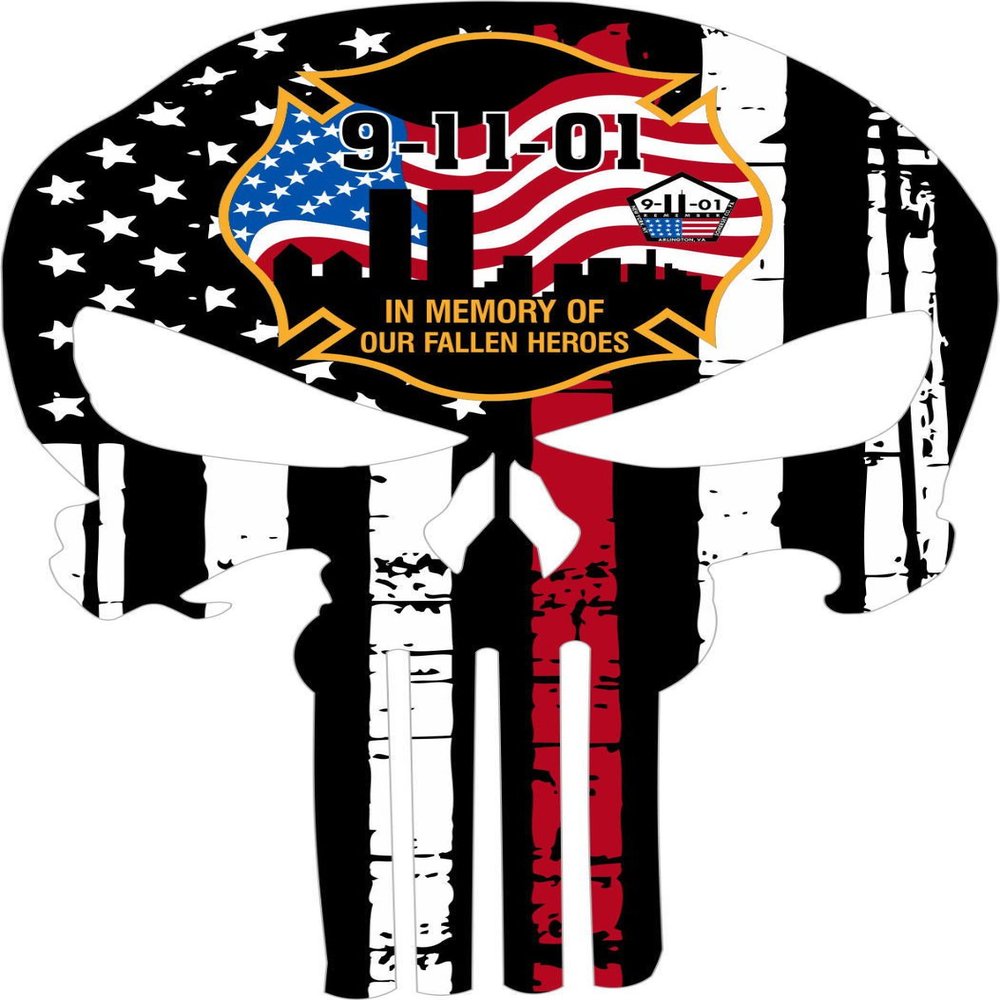 Evan Decals Magnet Thin Red Line Firefighter - Fallen Heroes 9/11 Decal Vinyl Magnetic Sticker 4"