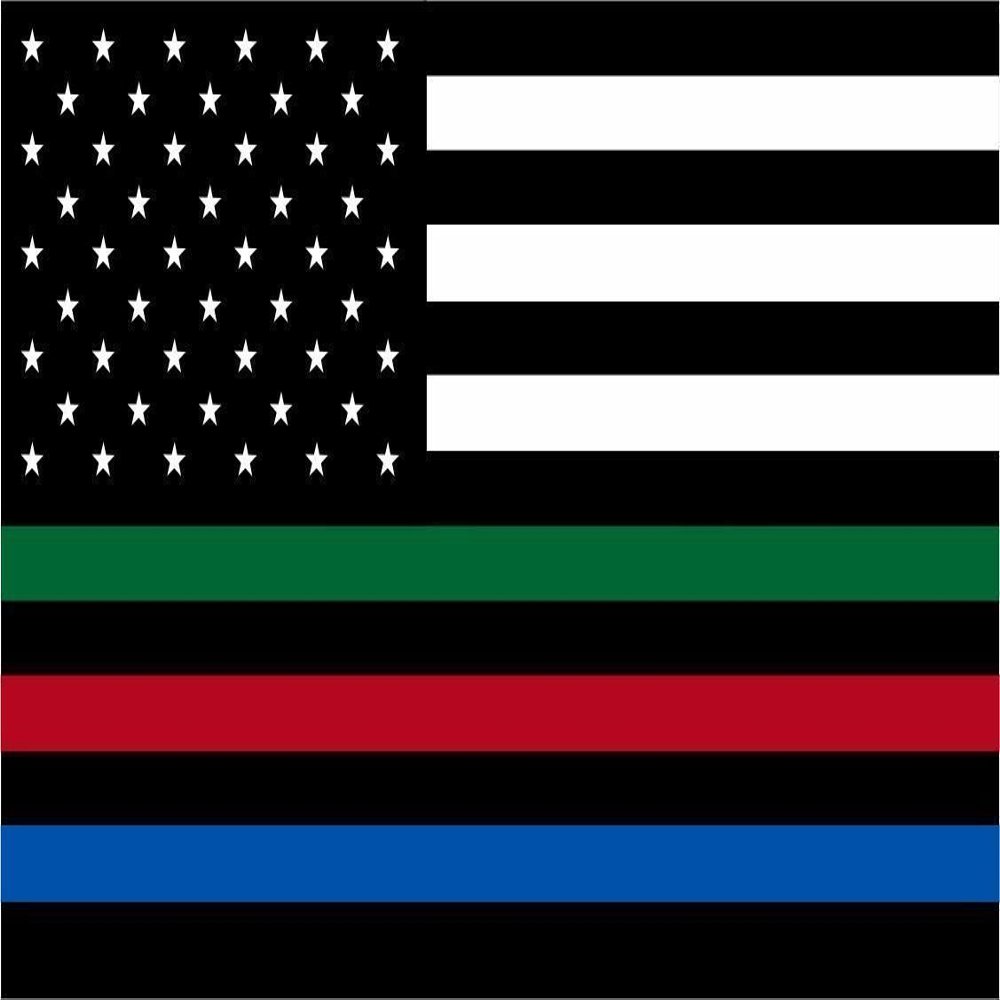 Evan Decals Magnet USA Flag Red,Blue and Green Stripe Flag - Window Decal Vinyl Magnetic Sticker 3"