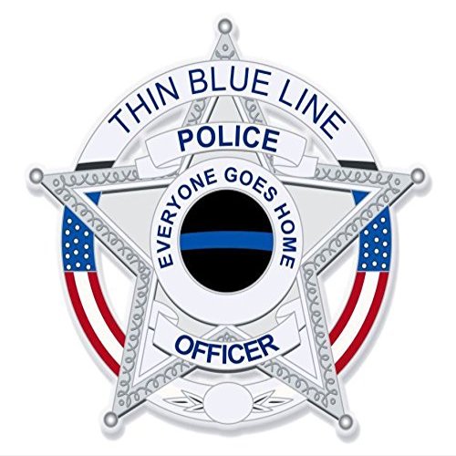 Evan Decals Magnet Police/Swat Decal Vinyl Magnetic StickerThin Blue Line- Window Decal Vinyl Magnetic Sticker 4"