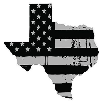 Evan Decals Magnet Tattered USA Flag Black/Gray Window Decal Vinyl Magnetic Sticker State of Texas 4"
