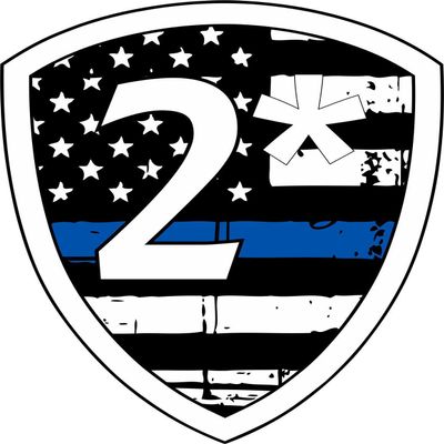 Evan Decals Magnet Thin Blue Line Tattered Flag 2 Asterisk k9 - Decal Vinyl Magnetic Sticker 4"