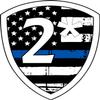 Evan Decals Magnet Thin Blue Line Tattered Flag 2 Asterisk k9 - Decal Vinyl Magnetic Sticker 4" view 1