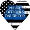 Magnet Thin Blue Line- Police Officer's Daughter Heart Decal Vinyl Magnetic Sticker 4" view 1