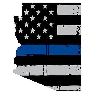 Evan Decals Magnet Thin Blue Line- State of Arizona Window Decal Vinyl Magnetic Sticker 4"