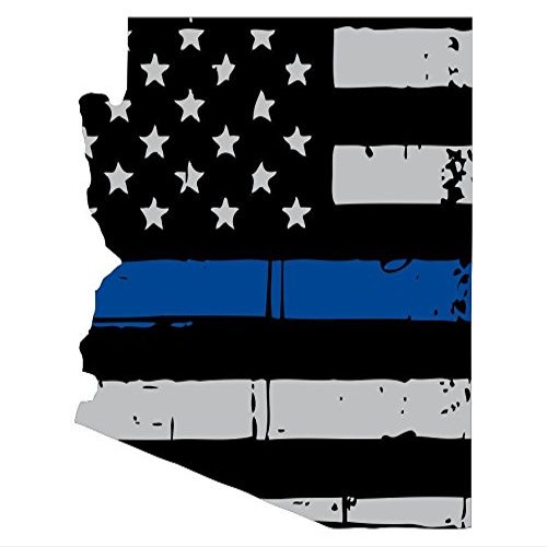 Evan Decals Magnet Thin Blue Line- State of Arizona Window Decal Vinyl Magnetic Sticker 4"