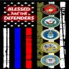 Evan Decals Magnet Thin Blue Line Red Drab Horizontal Flag Blessed are The Defenders Military Decal Vinyl Magnetic Sticker 3" view 1