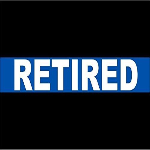 Evan Decals Magnet Thin Blue Line- Retired Police Window Decal Vinyl Magnetic Sticker 3"