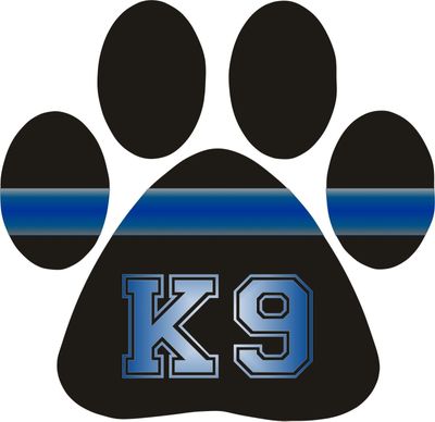 Evan Decals Magnet Thin Blue Line K9 Paw Print Reflective Window Decal Vinyl Magnetic Sticker 4"